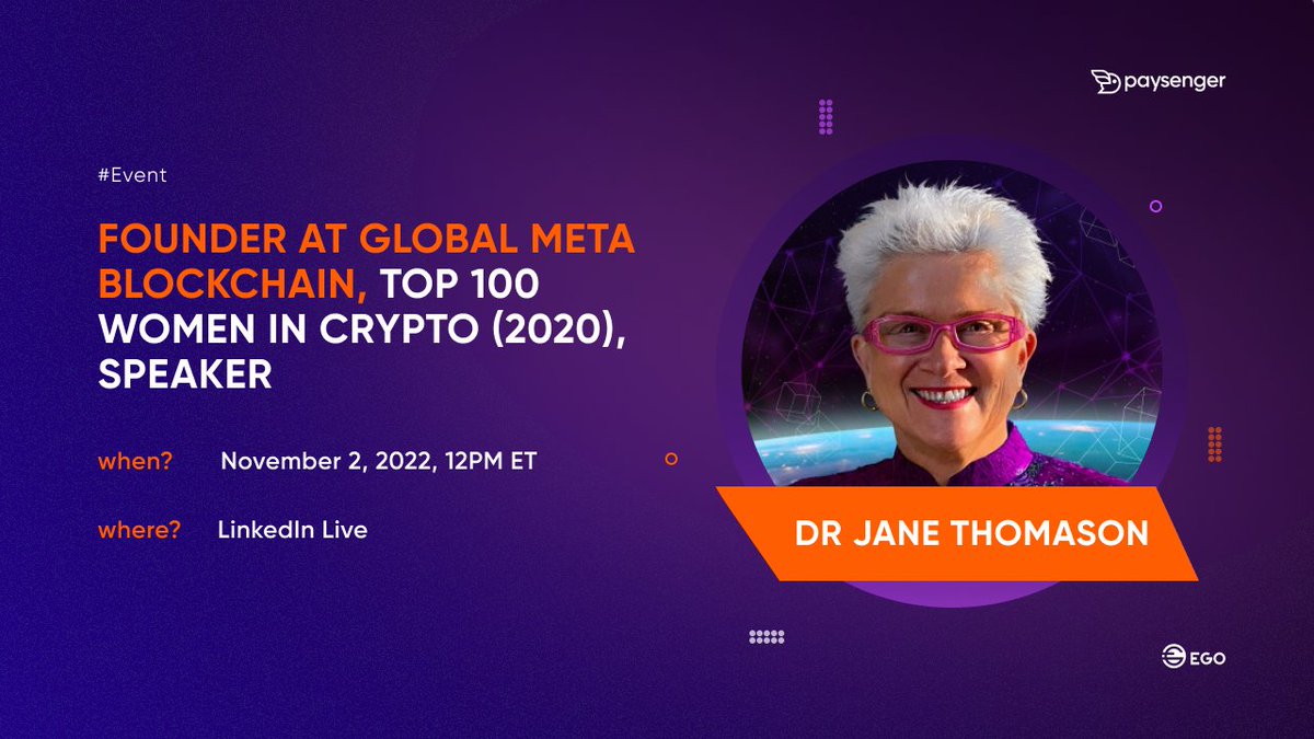 📣 We’re thrilled to welcome @janeathomason as our speaker for an upcoming online event on LinkedIn 🔥 How Web 3 Changes Philanthropy 📅 The Event Date is November 2, 12PM ET Link: linkedin.com/video/event/ur… #Web3 #Philanthropy #blockchain