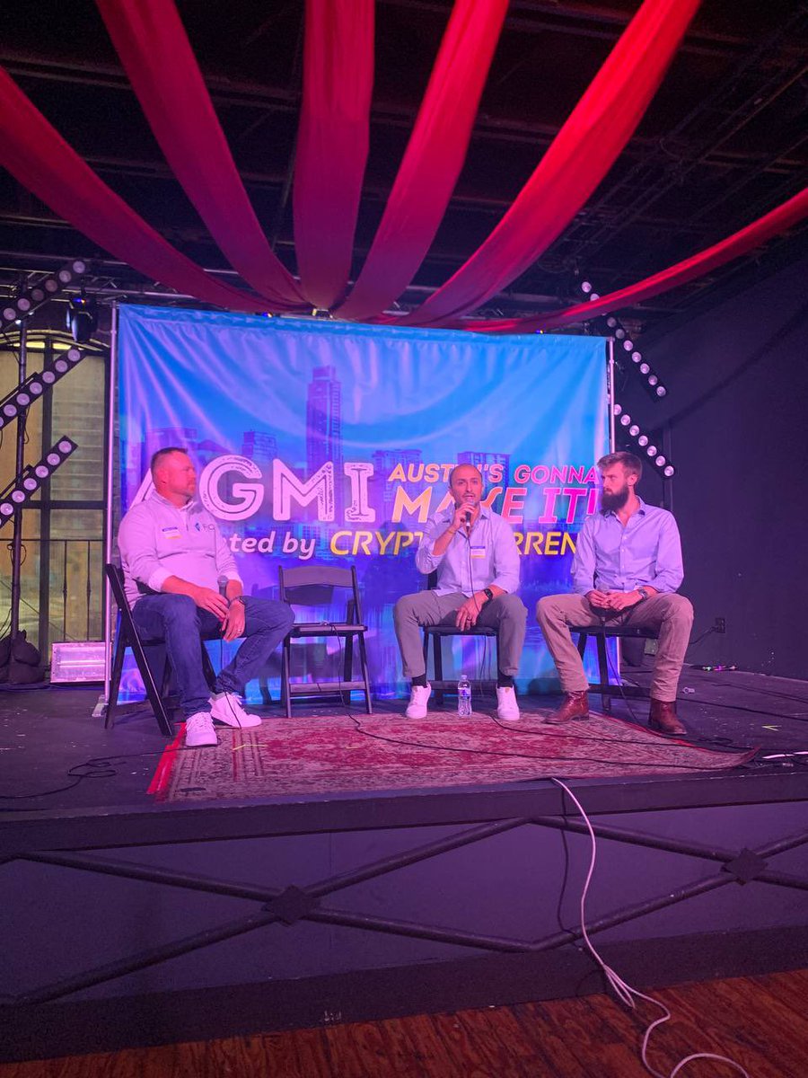 Our first panel is underway with <a href="/jorgeiortiz4/">Jorge Ortiz</a> from Powder Keg Collective,  Quin Weidner from <a href="/NodeProviders/">Node Providers</a> and <a href="/blockchaynwayne/">Blockchain Wayne</a> from <a href="/joinFIO/">FIO Protocol</a> 
Find us right now at the Soeakeasy in Downtown Austin