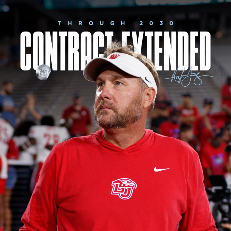 LibertyFootball's tweet photo. It's the bye week, but the Flames still found a way to pick up another win 🔥

Liberty and @CoachHughFreeze have agreed to a contract extension through the 2030 season!