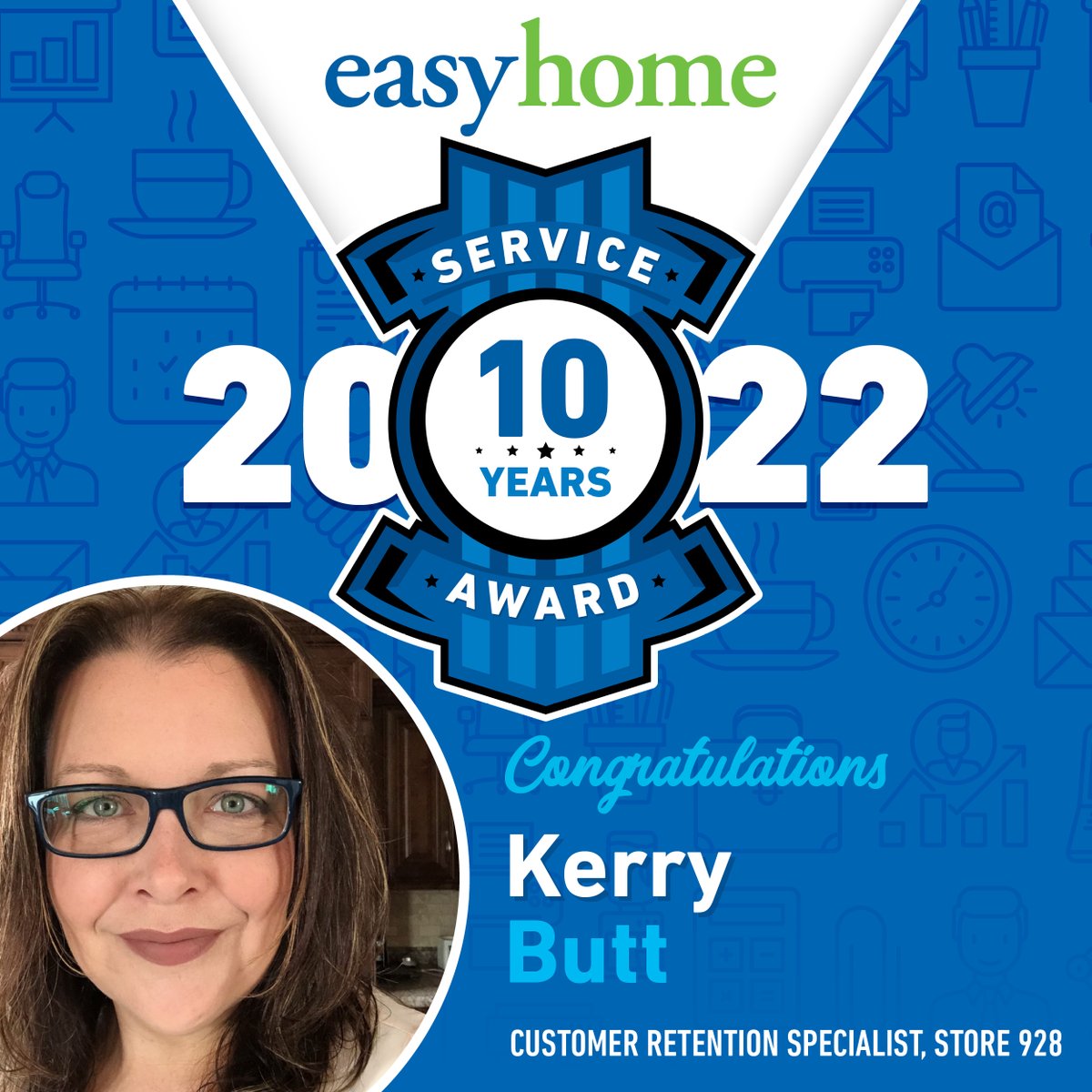 Shout out to Kerry Butt who's celebrating 10 years working at goeasy on our easyhome team! #Congratulations on this achievement &amp; #thankyou for your commitment to improving the financial futures of many Canadians over the years. #wearegoeasy #employeeappreciation #leadership