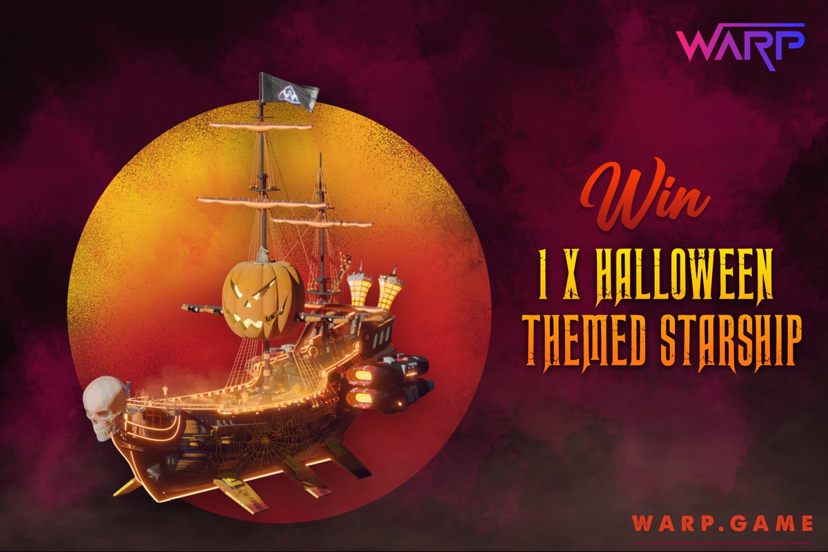 Win 1 x Halloween themed starship!

How to enter?
🚀 Join discord discord.com/invite/warpbond
🚀 Follow instruction in announcement. 

Contest ends 31st Oct 2359 UTC. We will do the draw on 6th Nov 1800 UTC. 

Starship NFT will be sent 72H after we launch our ecosystem on 31st Nov.