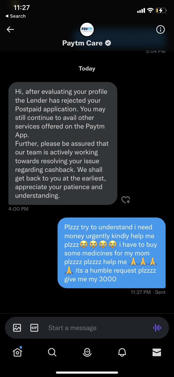 Chandre55437728's tweet photo. Dekho is trha inse help mangni pd rahi hai ye hai inka trust ye hai inka help support system seriously same on you paytm .@Paytmcare @Paytm @vijayshekhar  #boycottpaytm https://t.co/g8Qu18A42Q