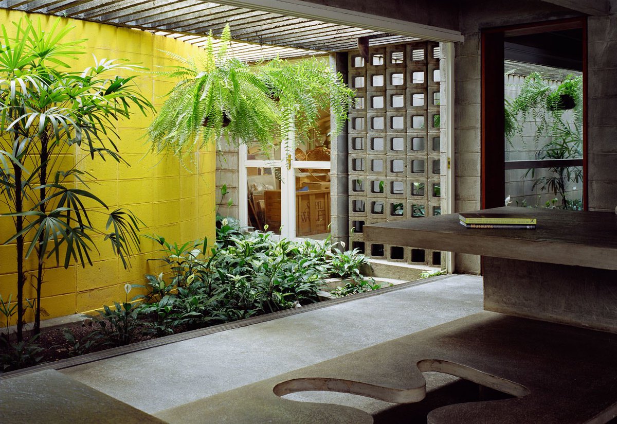 tomie ohtake’s house, designed by ruy ohtake in são paulo, brazil (1968) 

designed in the ‘60s by ohtake’s eldest son. the brutalist structure offers an intimate glimpse into some of the artist’s more personal, monastic spaces […] reflecting her simple way of living.