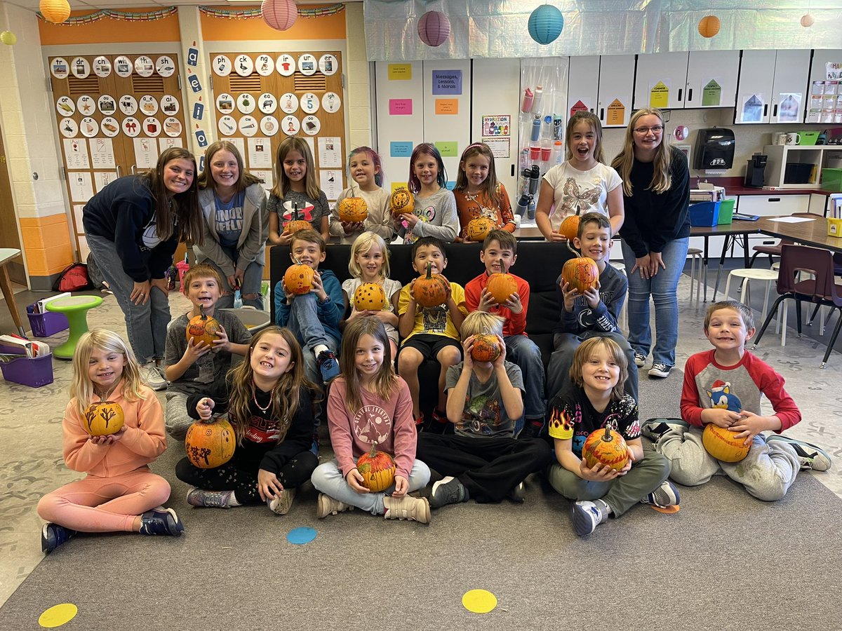 We also got to decorate pumpkins with some students from the National Honor Society from the high school. We had a blast!