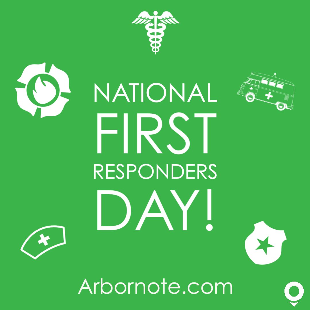 arbornote's tweet photo. Today is National First Responder day, and ArborNote wants to honor all of the first responders that risk their lives to save others. Their hard work and sacrifice for their communities and larger society does not go unnoticed. From all of us at ArborNote, thank you! https://t.co/MfKVfWw0A4