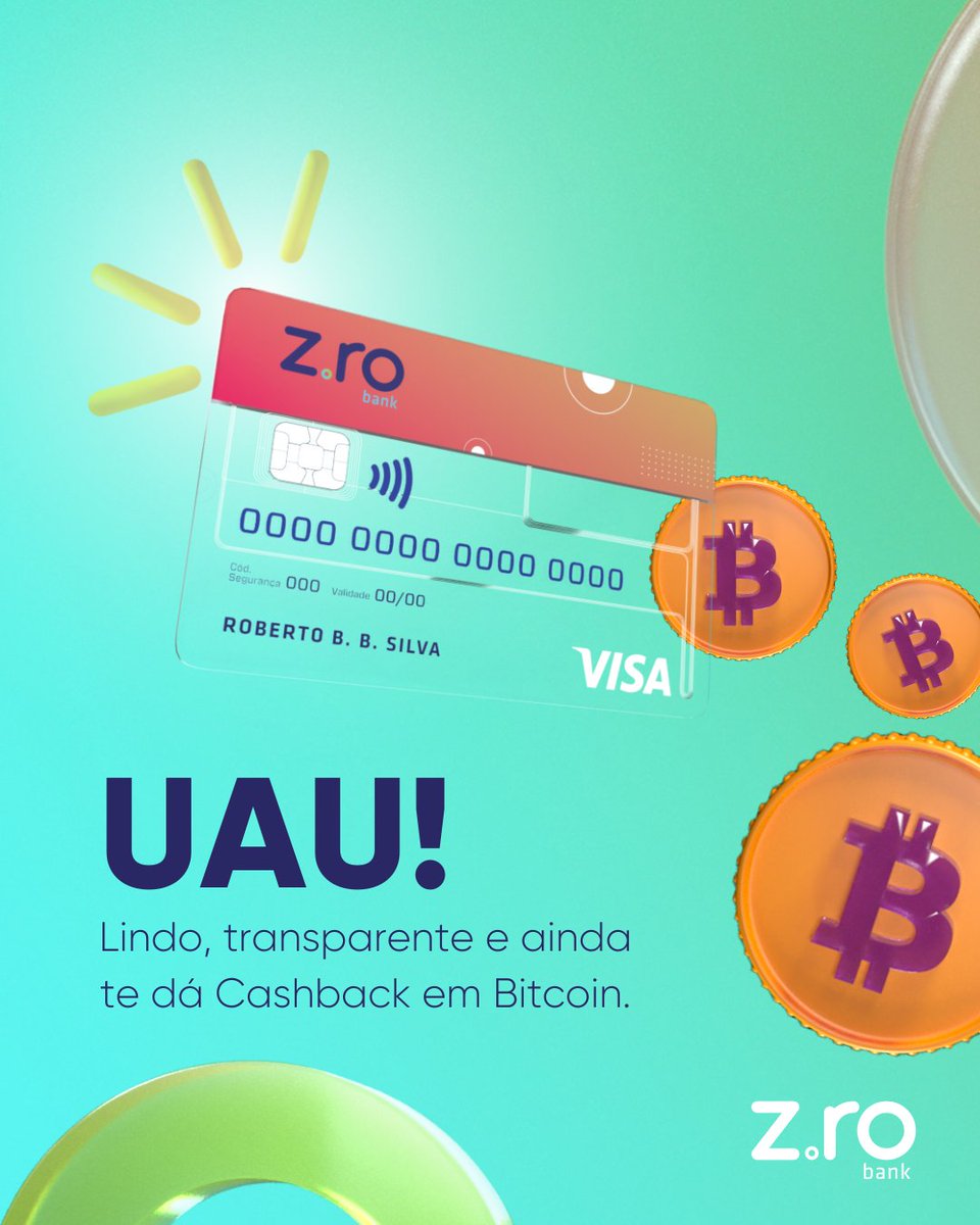 zro_bank's tweet photo. Um total de ZERO defeitos! 💳
Agora conta pra gente, já ganhou Cashback em Bitcoin hoje? 😎
#ZroBank #ZroLover #Bitcoin #Cashback #Visa #CartaodeDebito #Cartao #VaideVisa https://t.co/HJvRD7kp0u