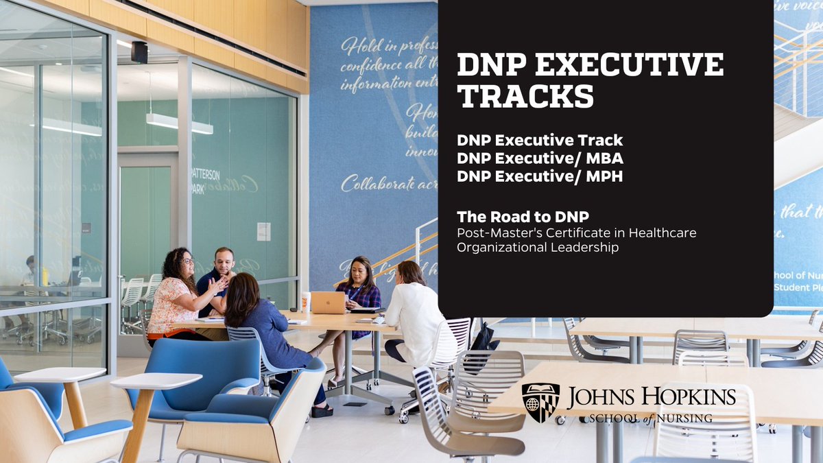 Planning to drive health care innovation and influence policy? Get the analytic skills and evidence-based practice principles you need in the DNP Executive Track with track options: DNP Executive Track DNP Executive/ MBA DNP Executive/ MPH bit.ly/2FGxJIF