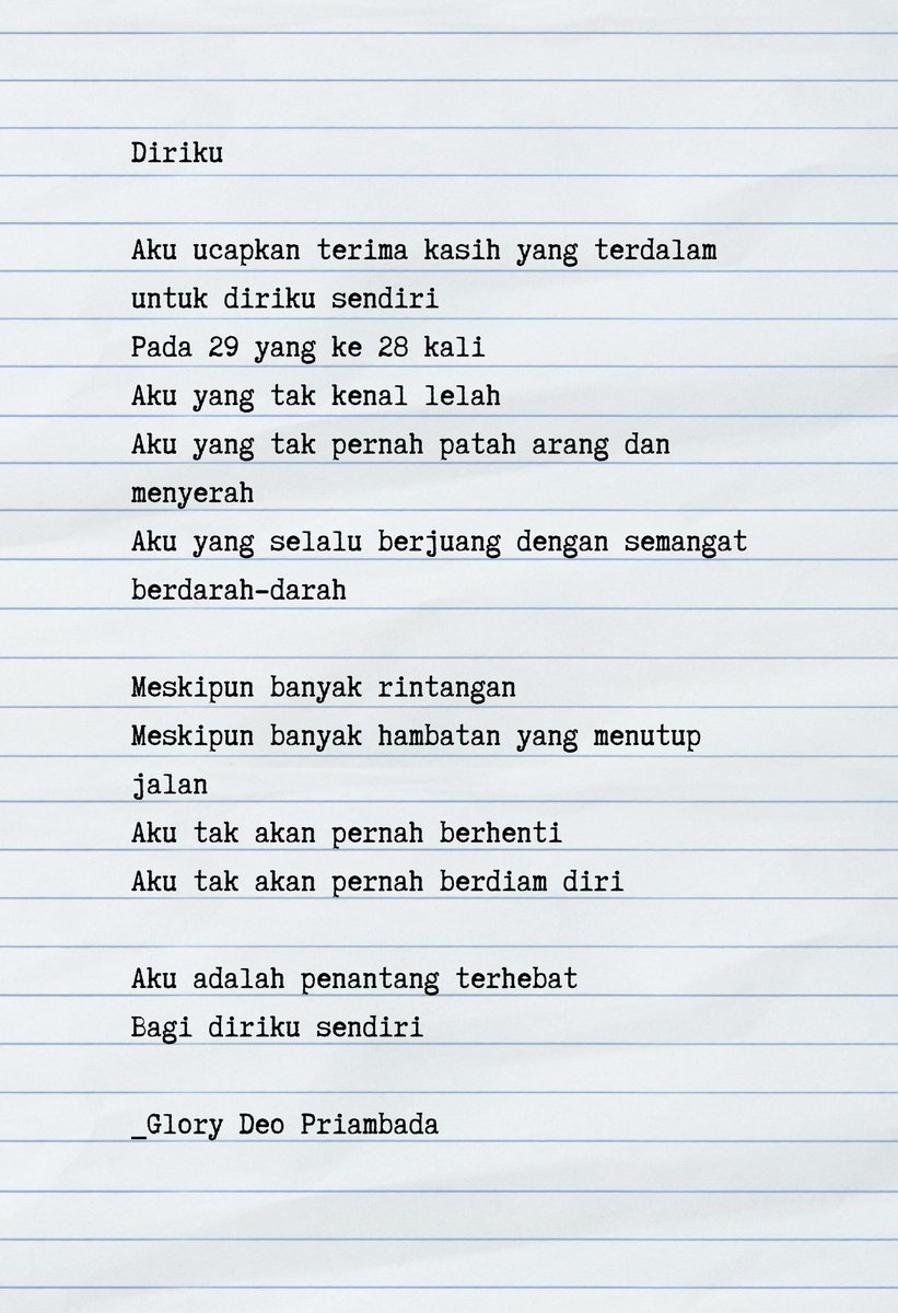 gloiredeo's tweet photo. #puisi #sajak #diriku https://t.co/r77sti2wTt