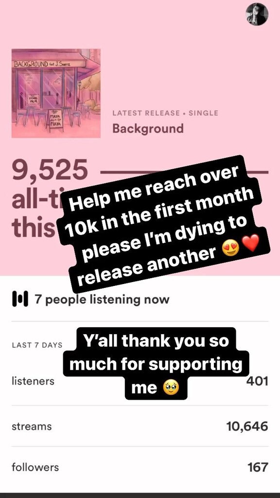 mayalamayamusic's tweet photo. If you think imma make it big one day drop a “🤩” in the comments and then go stream Background, I wanna see something 🥰❤️🫶🏽🙏🏽

#immamakeit #makeitbig #indieartist #hrdrvartist #singersongwriter #singersongwriterproducer #spotify #spotifyplaylist #sup… https://t.co/Bk5bO4Qj94 https://t.co/CvT1BcdRiA