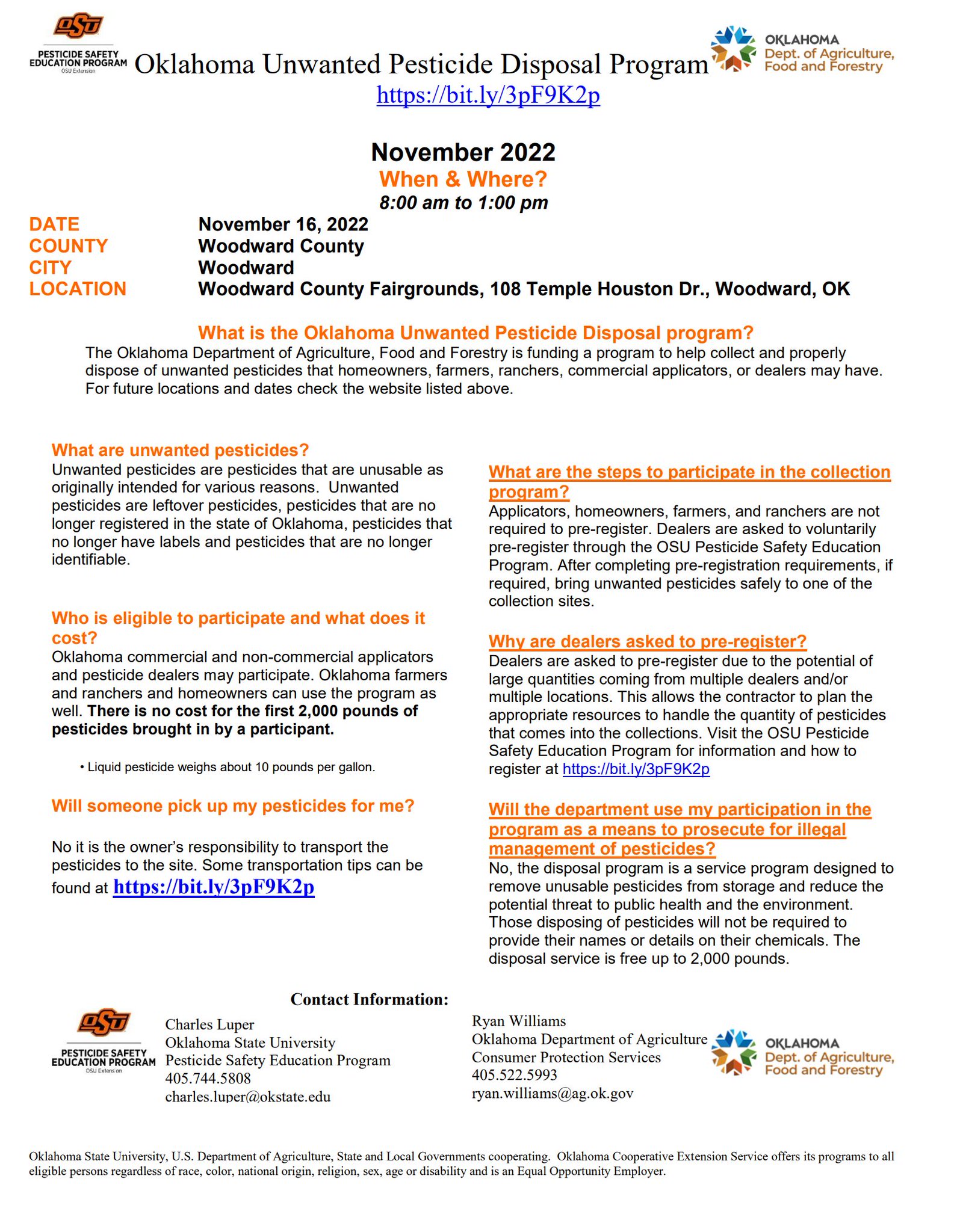 Okstate Pesticide Education on Twitter "Unwanted Pesticide Disposals