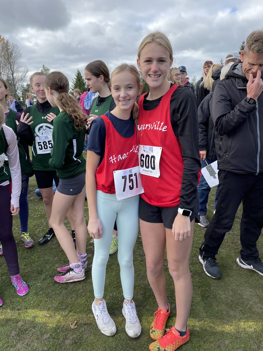 HagersvilleSS's tweet photo. Congratulations to Abby and Emily on their successful #Crosscountry runs at #CWOSSA in Kincardine. Abby finished 5th and Emily finished 36th in a field of 81 runners. Great work! Abby has qualified for #OFSSA next week in Uxbridge! Good luck! 🏅 🏅 https://t.co/tRJS7RaGhG