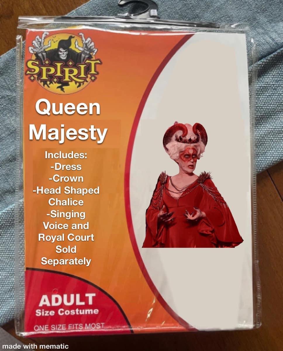 KDFanatics75's tweet photo. Tonight starts the final weekend of Haunt at Kings Dominion. Make sure you have your costumes ready for Halloween so you can live Haunt. Check out a few of our suggestions.
#HalloweenCostumes #QueenMajesty #BurnetteTheBarker #SpiritMeme #Meme #SpiritHalloween #SpookySzn https://t.co/gOrVfueVys