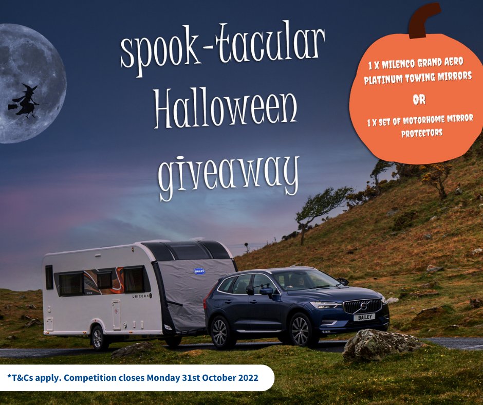 BaileyofBristol's tweet image. No tricks, only treats! 🎃 

As we quickly approach #Halloween, we’ve decided to #Giveway a choice of either a set of Milenco Towing Mirrors OR a set of Bailey Motorhome Mirror Protectors!

To enter, all you need to do is...

❤️ LIKE this post
 🔈 RETWEET this post

#GoBailey