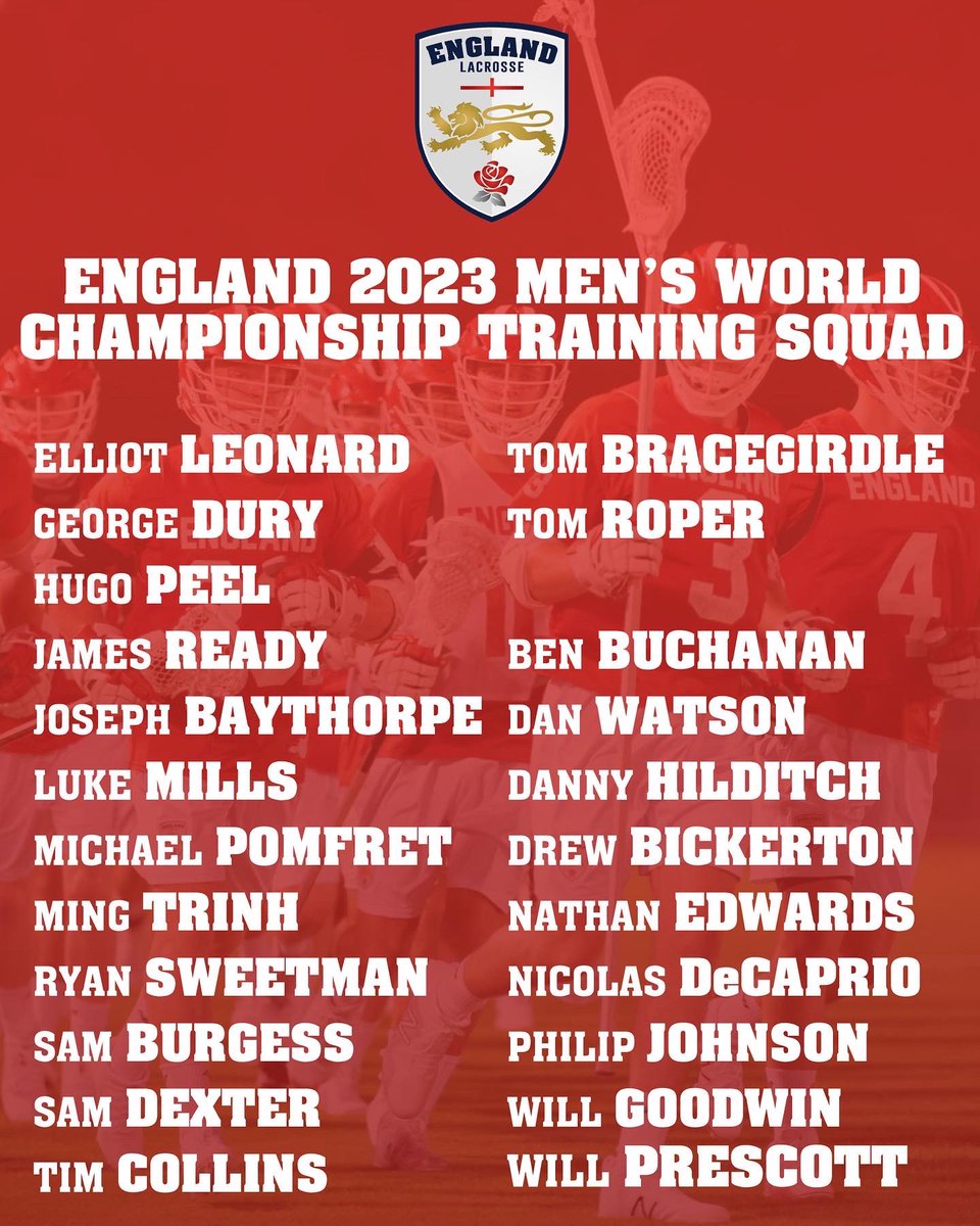 englacrosse's tweet photo. 🥍 Training squad incoming…
🏴 A huge congratulations to the 46 players who’ve made the initial England men’s training squad ahead of the 2023 World Championship next year!
#EnglandLacrosse #TrainingSquad https://t.co/VNxrGvzWTt
