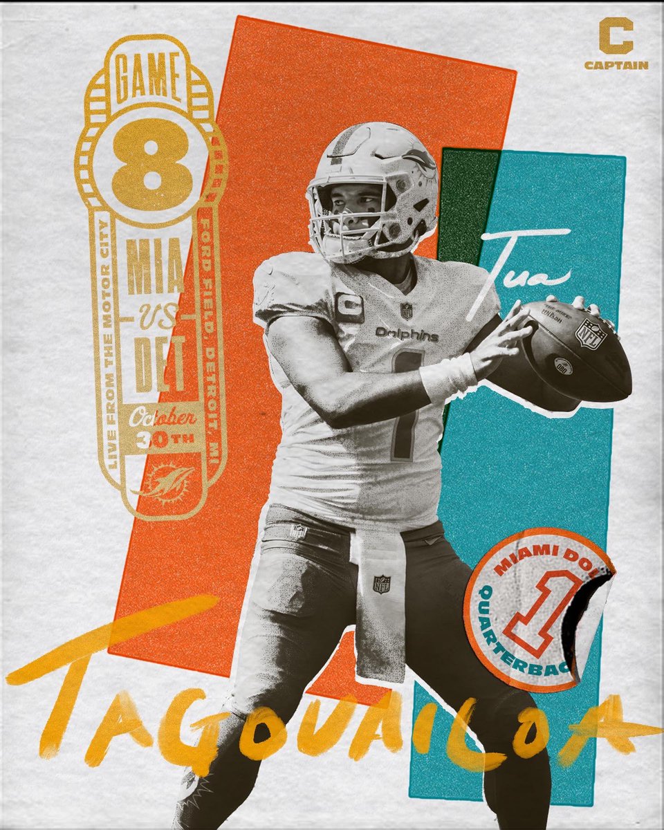 MiamiDolphins's tweet photo. Coming to you live soon from the Motor City! 🚙 #FinsUp https://t.co/zImLSWdXEY