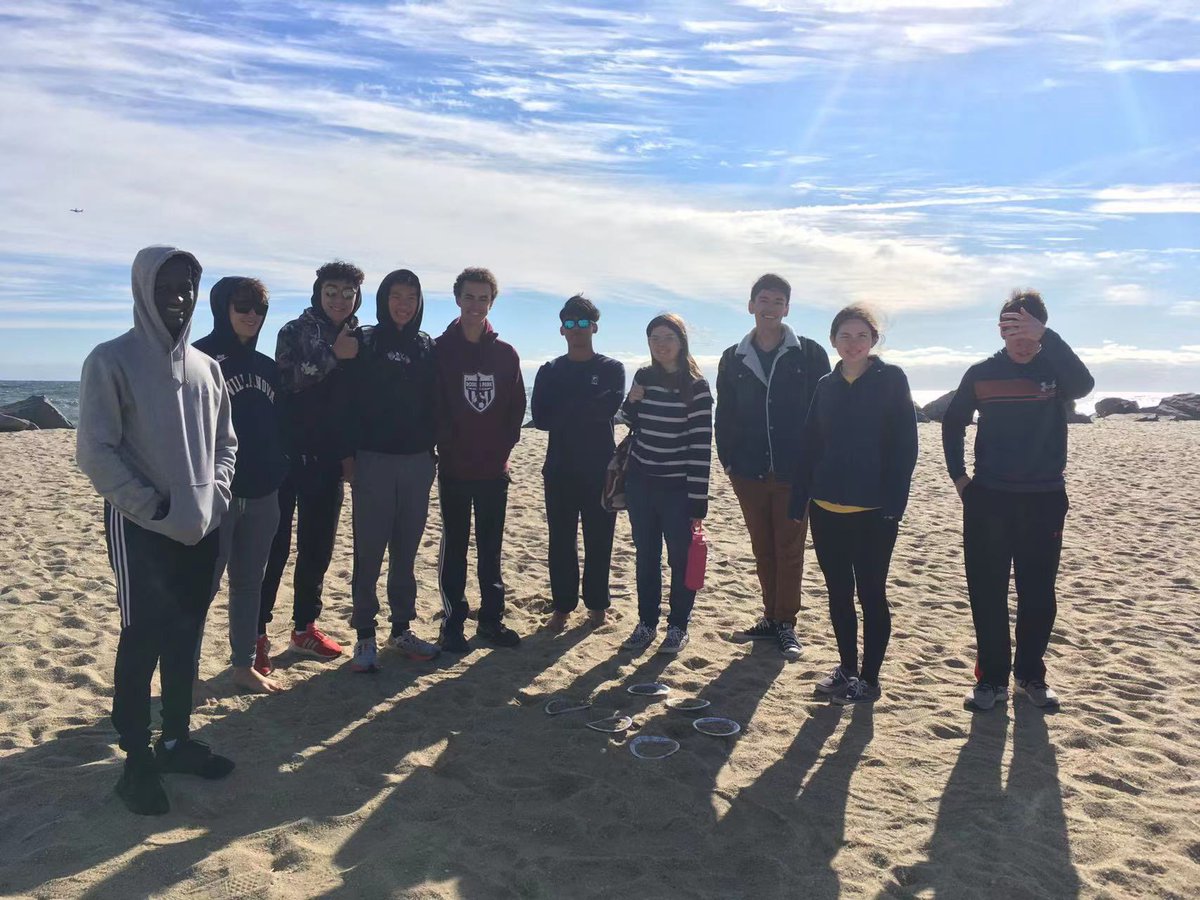 A sunny day on the beach. <a href="/KeanUniversity/">Kean University</a> <a href="/KeanSciences/">College of Science, Mathematics and Technology</a> Department of Environmental and Sustainability Science students studying beach processes with our new coastal studies faculty.