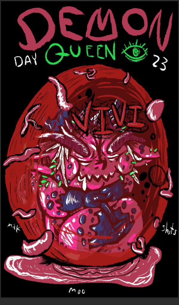 MilkShotsMoo's tweet photo. Ever evolving, changing, adapting, mutating. No one is ever sure of what will be next to come. The Demon Queen is simply never satiated and it is her right, when you have the capability you might as well use it. Fear their name.
#demonqueenviviart #MilkInk #SpookyTuber #Artober https://t.co/86WR8P09Cz