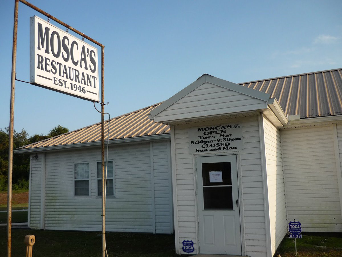 Oysters Mosca, Shrimp Mosca, Chicken a la Grande at Mosca’s Restaurant in Westwego, Louisiana. Since 1946.
