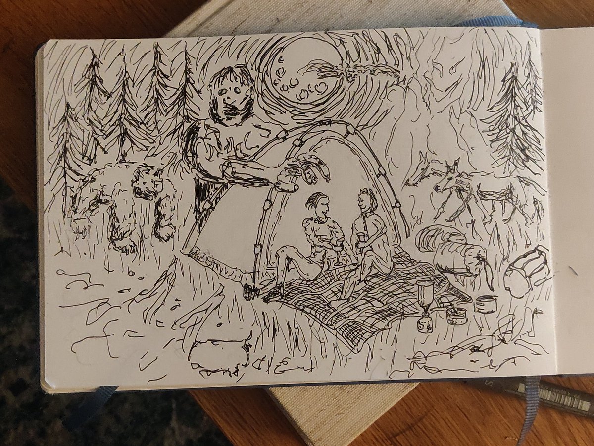Yakyakyakyakyak camping #Inktober #inktober22