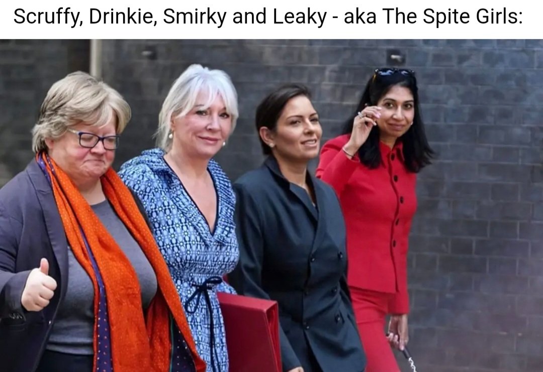 JJHTweets's tweet image. Scruffy, Drinkie, Smirky and Leaky - aka The Spite Girls 

Stolen from Facebook...
