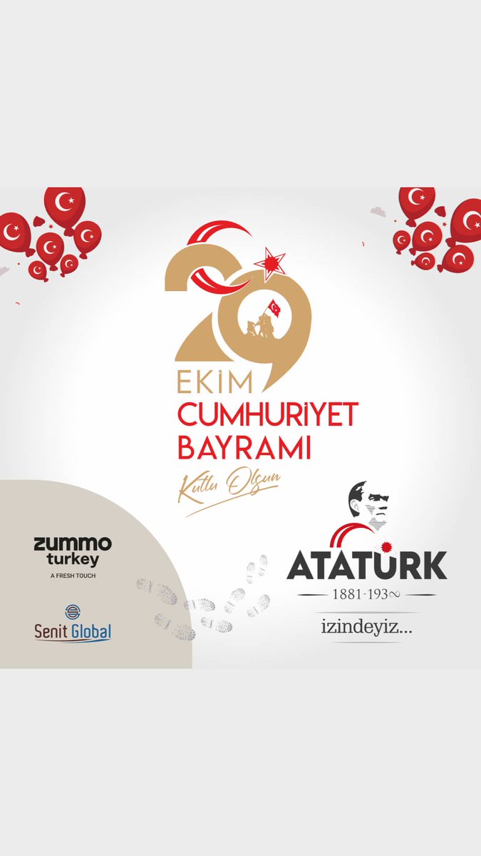 99 yılı geride bırakıp 100. yıla doğru yürüyoruz 🇹🇷 Atam; izindeyiz, yarattığın Cumhuriyet ve değerlerini koruyarak. Asla azalmayan sevgi ve saygı ile, her zaman, her bayramda.

#29Ekim #Atatürk #Cumhuriyet #senitglobal #zummotürkiye