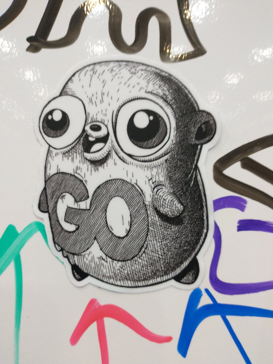 DavidBraley's tweet photo. I don't know where to get this sticker, but I kinda want it... It's adorable. It's horrifying. It's adorifying. #KubeCon https://t.co/07T6Hxj9VI