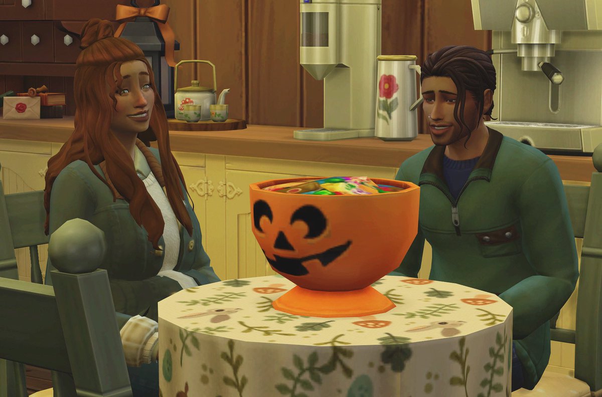 SimsLanna's tweet photo. My sims enjoying their halloween day at the pumpkin patch. https://t.co/cWteQodEGr
