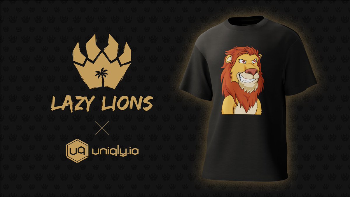 The Lazy Lions Store is live!🦁

Every Lazy Lion holder can get his own phygital t-shirt! Soon they will also be available for the Lazy Lions Bungalows and Lazy Cubs collections. 

You can find more info on the <a href="/LazyLionsNFT/">Lazy Lions 👑</a> Discord. 

Live now at👇
uniqly.io/stores/lazylio…

#ROAR