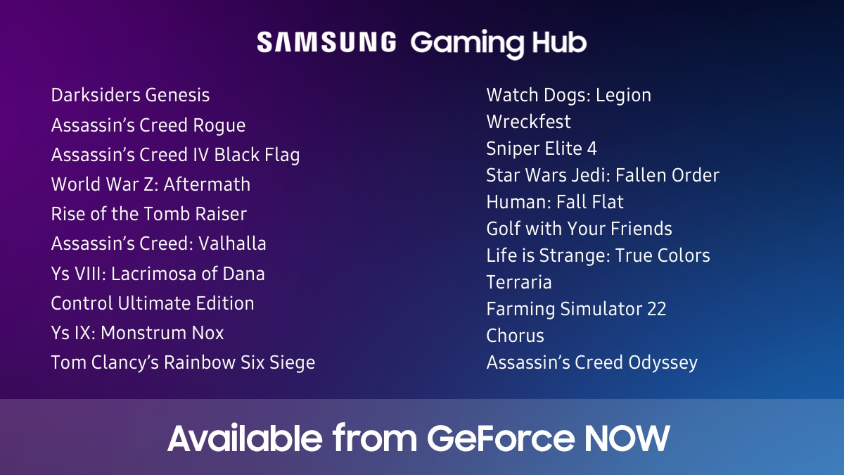 Play games on your Samsung TV with Gaming Hub