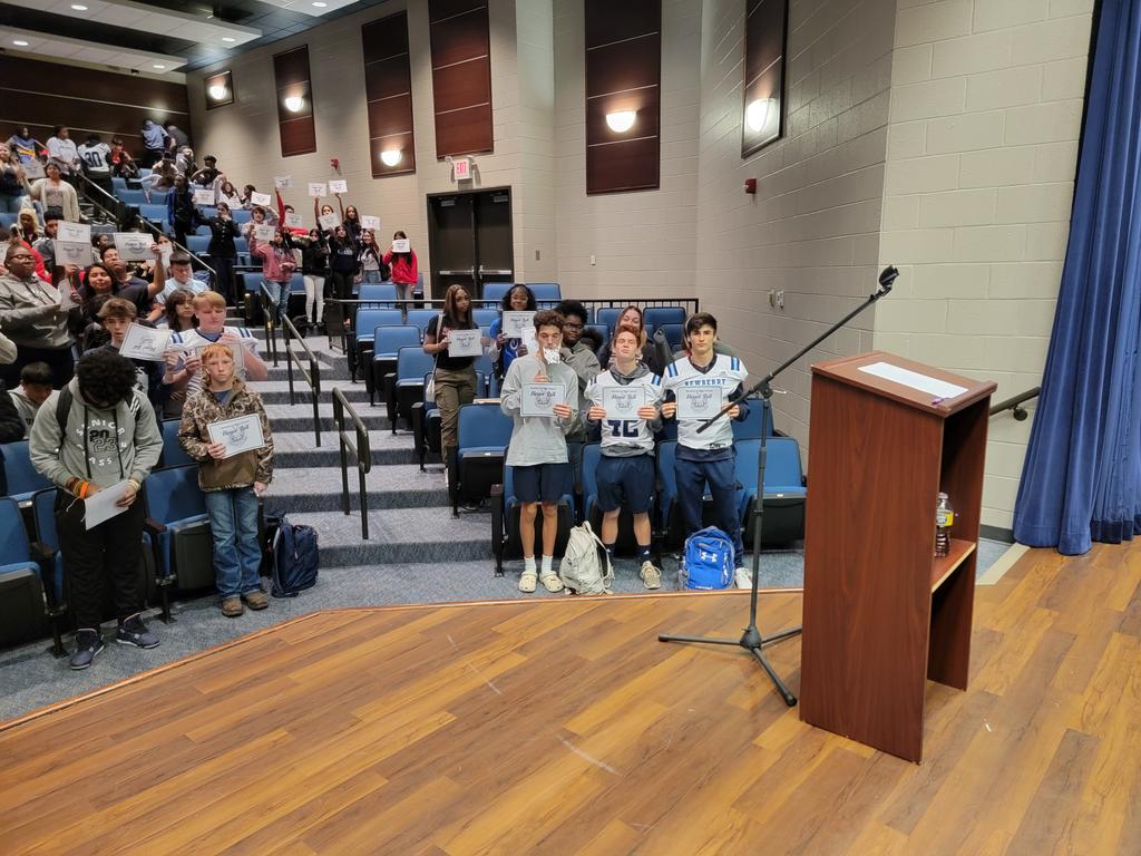 Newberry_HS's tweet photo. We had a great time celebrating our Principal's and A-B Honor Roll students this morning! We are super proud of these students. #TheBestofNHS https://t.co/iJO7oEJYpu