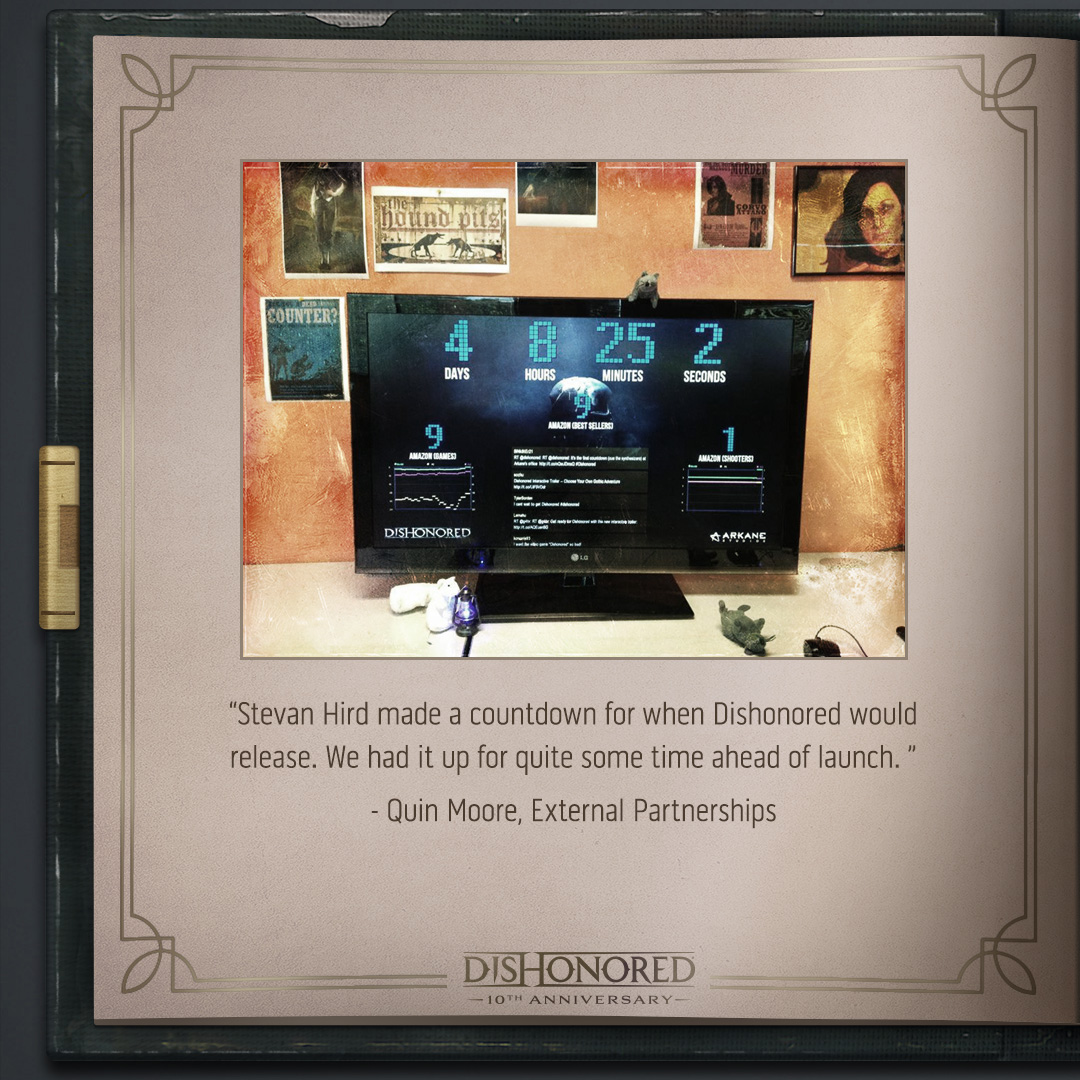 As we began to wrap up #Dishonored10, we wanted to share another journal entry from the dev team!