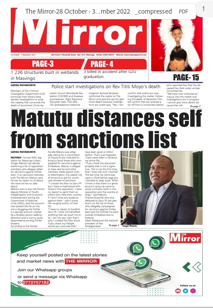 CitizenWakura's tweet photo. The CIO left exposed as #Matutu distance himself from the @MatutuTongai Twitter handle. @ZANUPF_Official open fake account run by mugwadi to share wrong narrative @edmnangagwa @HeraldZimbabwe @lilomatic @CCCZimbabwe https://t.co/TVw6Z9Ty5Z