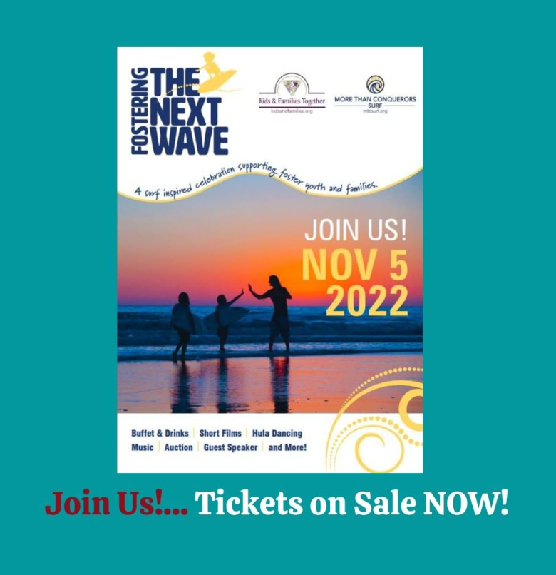 KandFT's tweet photo. Tickets and Sponsorship opportunities are still available for our upcoming "Foster the Next Wave" Fundraiser!

https://t.co/DRO3LOvlET

#KidsandFamiliesTogether
#Mtcsurf
#Fundraiser
#Event
#Gala
#Foster
#ResourceFamily
#Family
#Families https://t.co/7D0ghYg4Tm