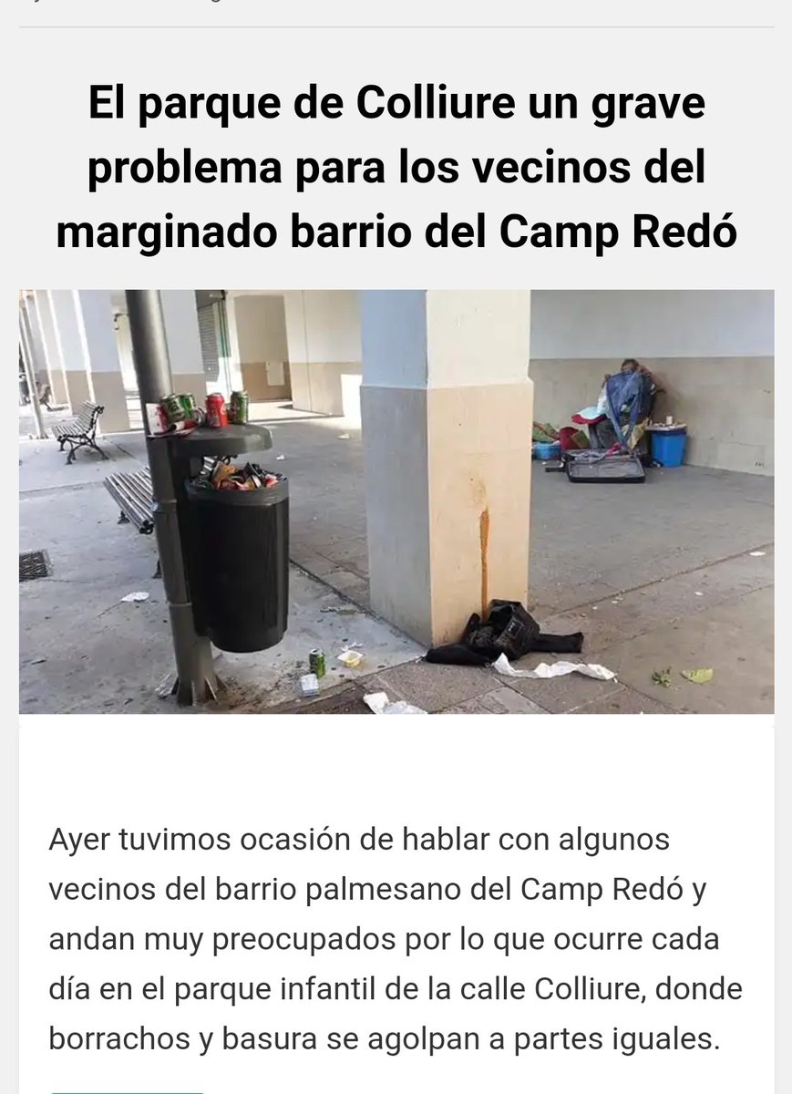 Miguel64973961's tweet photo. @hila @ajuntpalma @AngelicaPastor @OliveiraS_Dani @adngarciacampos @jmadrover @xiscod @FranciscoDucros @F_Armengol @CatalinaClader1 @aina_calvo 📢 Así nos tiene en Camp Redó durante  sus dos legislaturas @PSOEPalma! 

No hay derecho al desprecio que se le tiene sometida a la barriada de Camp Redó! 
No van a venir aquí a celebrar el incivismo, violencia y degradación? 

Qué tiene que ocurrir Alcalde @hila? @ajuntpalma 🔥 https://t.co/kh8BIW4AMP