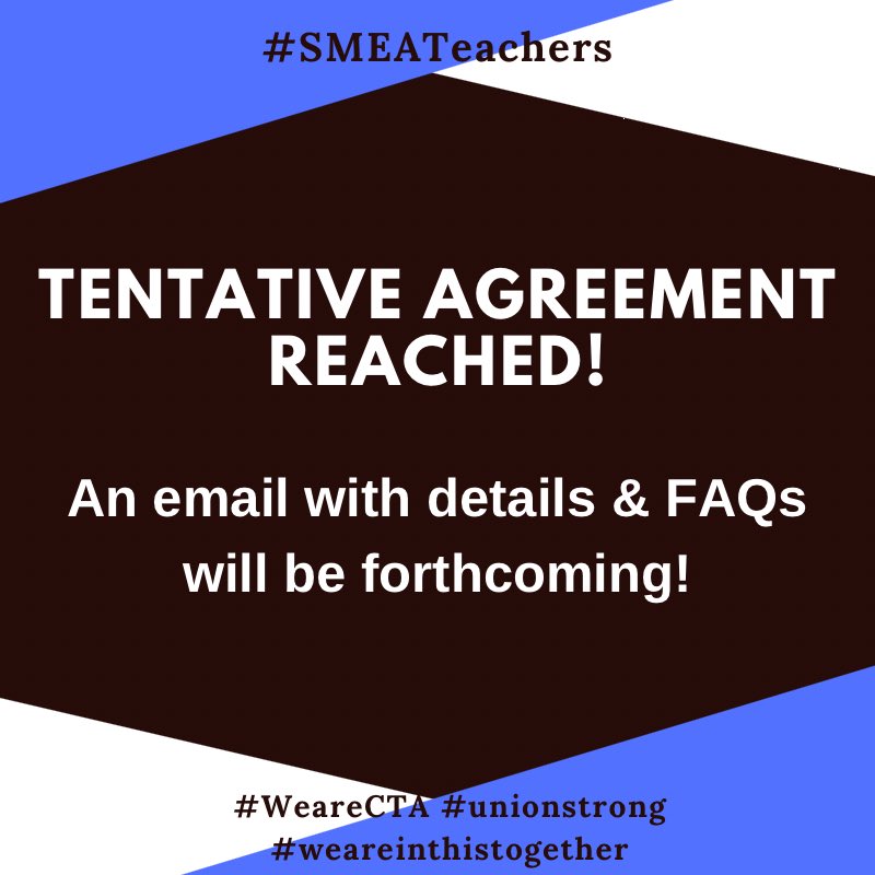 Great job Bargaining Team! #smeateachers #unionstrong #weareinthistogether #WeareCTA