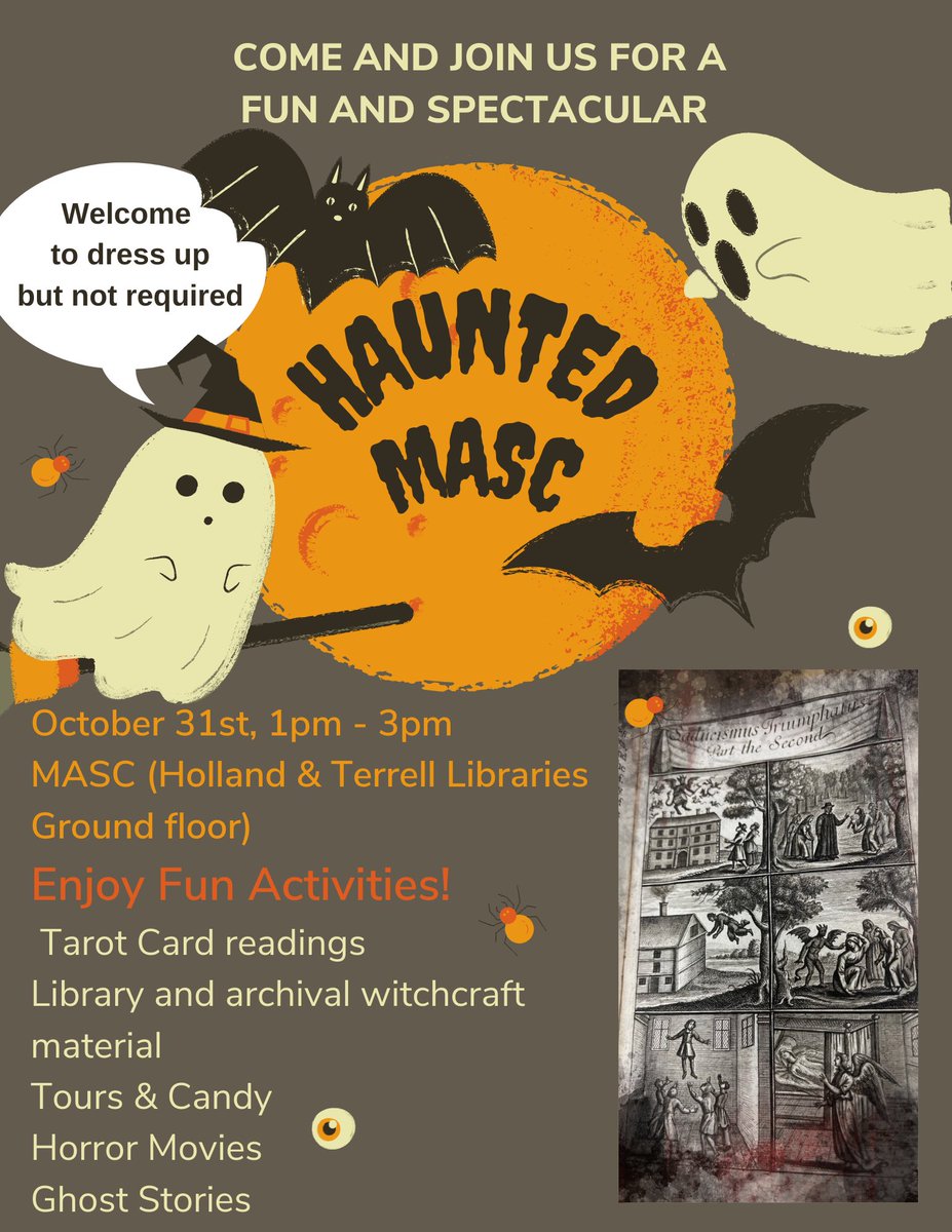 The CUB's neighbor <a href="/WSULibraries/">WSU Libraries Pullman</a> is putting on a Halloween event on 10/31 from 1:00-3:00 pm on the Holland &amp; Terrell Libraries Ground Floor.
