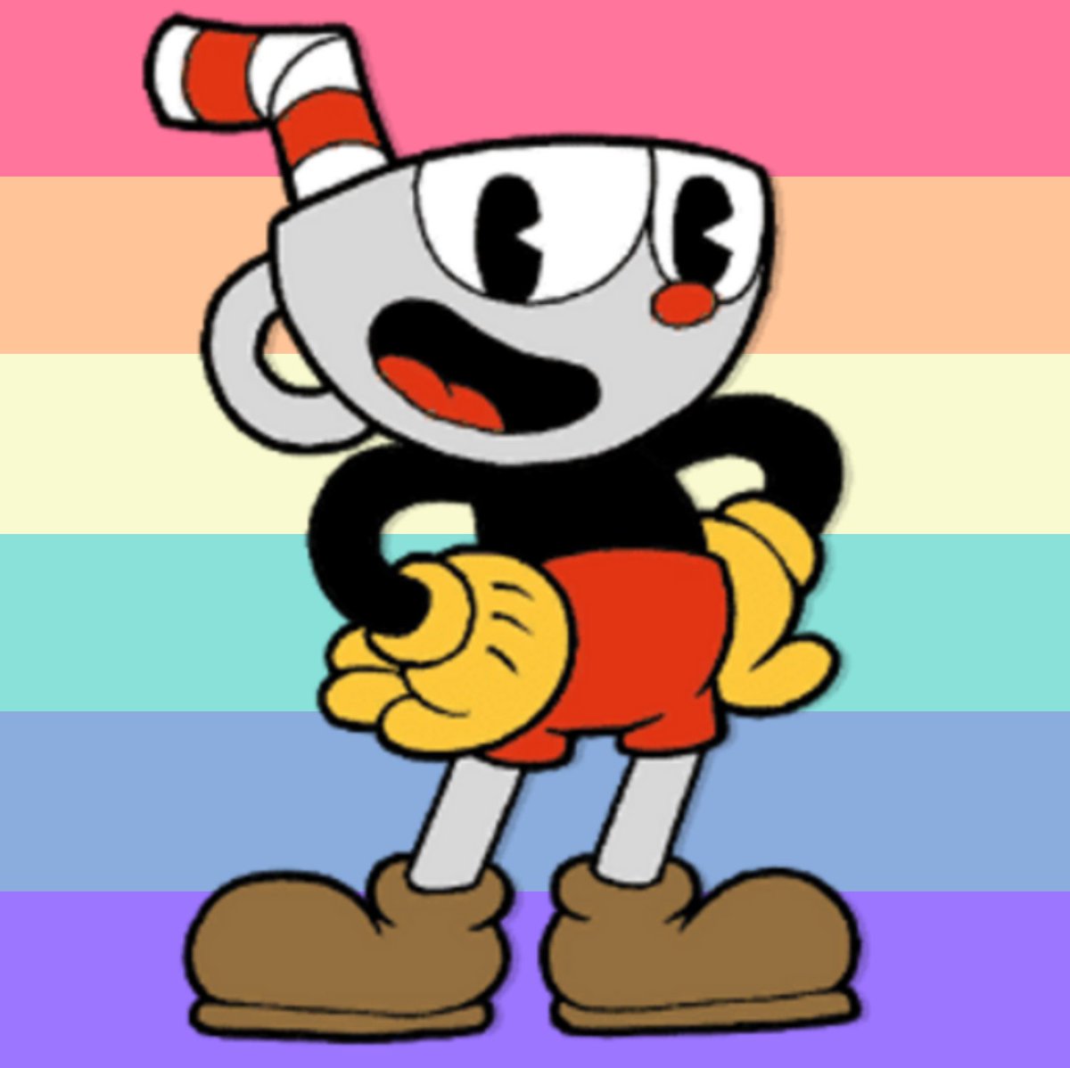 fluidfragment's tweet image. Cuphead from, well, Cuphead, is gendersatyr