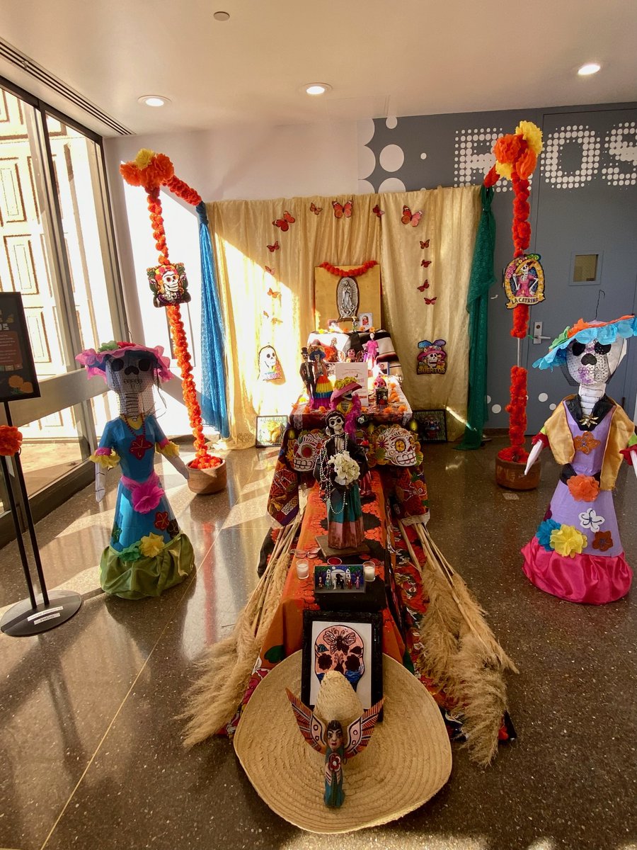 CSUNLibrary's tweet photo. The University Library and the Chicana/o Studies Department invite you to reflect, celebrate, and honor the lives of those who have passed on.
All are welcome stop by our Día de Los Muertos altar to write the names or leave photos or mementos of loved ones.
#CSUN #CSUNLibrary https://t.co/N92Ft3Hex9