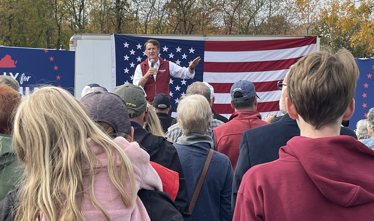 Gov. Youngkin’s remarks on the Paul Pelosi attack at a rally today: “Speaker Pelosi’s husband, they had a break-in last night in their house and he was assaulted. There’s no room for violence anywhere but we’re going to send her back to be with him in California.” <a href="/nbcwashington/">NBC4 Washington</a>