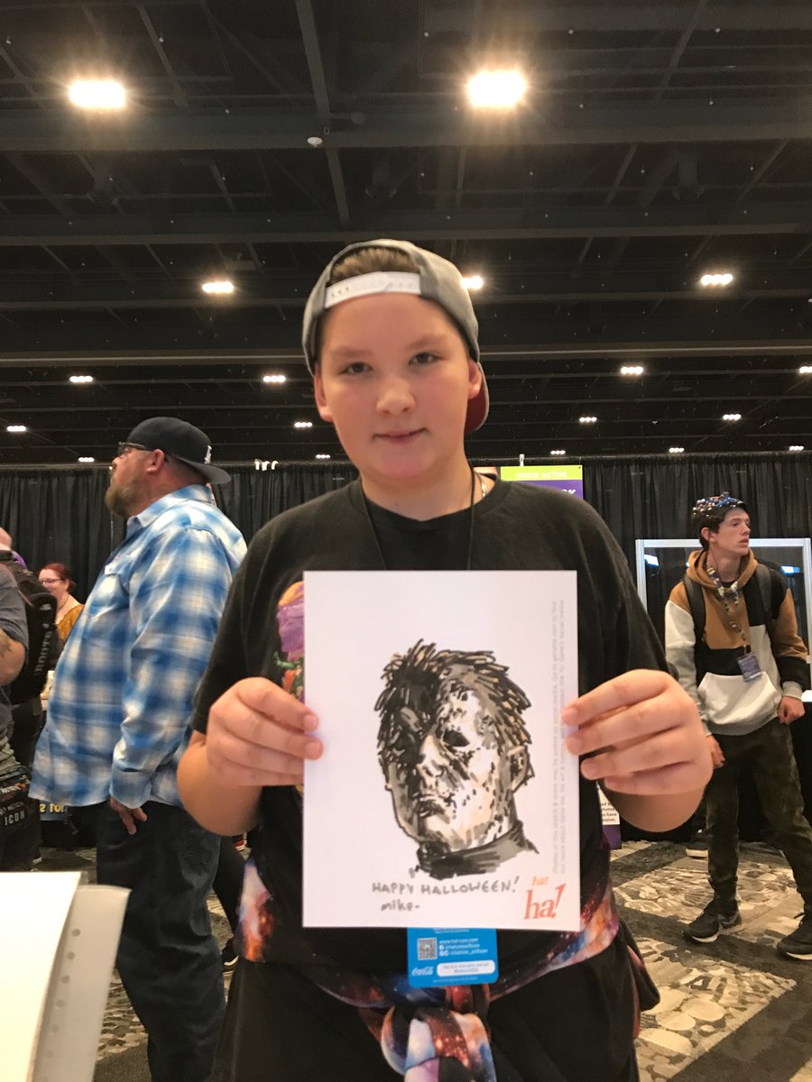 GeneHa's tweet photo. #FreeSketchesForKids at @HalCon_scificon, Come on by! #Marvel comics #BlackWidow, #HalloweenKills #Michael, #Naruto and #FridayThe13th #Jason! #TrueNorth https://t.co/C2Yaqgiwd2