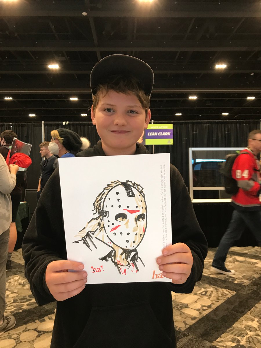 GeneHa's tweet photo. #FreeSketchesForKids at @HalCon_scificon, Come on by! #Marvel comics #BlackWidow, #HalloweenKills #Michael, #Naruto and #FridayThe13th #Jason! #TrueNorth https://t.co/C2Yaqgiwd2