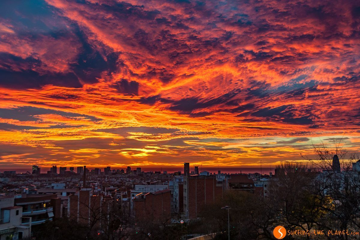 Sunset in Barcelona, Catalonia. 🌇