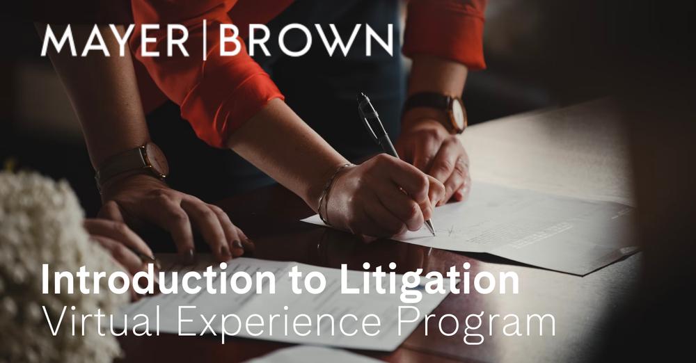 Looking to explore a career in law? Check out the Mayer Brown Introduction to Litigation virtual experience. This program will help you apply to law and gain practical skills in critical thinking, gathering evidence, and cross-examination. bit.ly/3TBpNhA