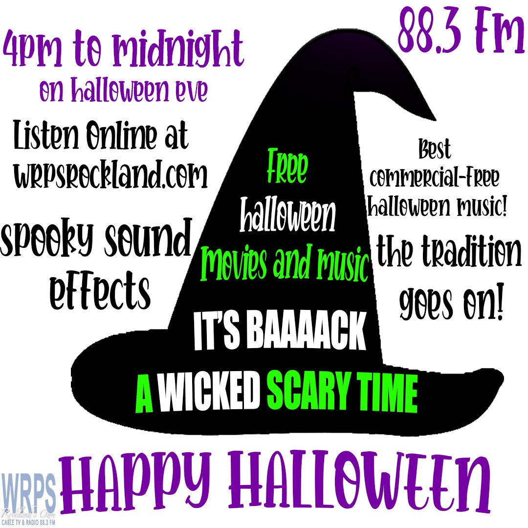 WRPSRockland's tweet photo. YES! Your #HalloweenSoundtrack for #trickortreat! 🎃 #Listen LIVE at https://t.co/aMRSxo5xZJ and thanks to talented student Luis Santos for his artwork! #HALLOWEEN2022 #HalloweenTunes #AWickedScaryTime #highschoolradio https://t.co/jiz8mvdVGA