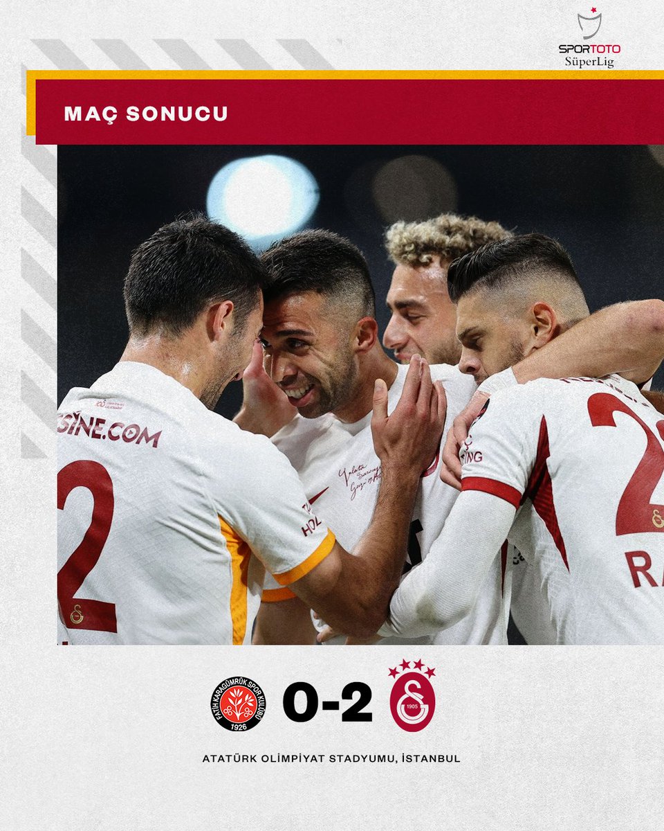 3 puanı 2 golle alıyoruz! 👏💪 Maç sonucu: VavaCars Fatih Karagümrük 0-2 Galatasaray ⚽ 60' Emre Taşdemir ⚽ 85' Mata #KGvGS