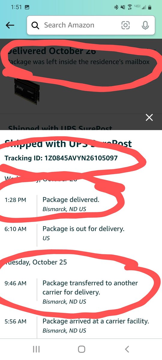 AustinMc_Daniel's tweet photo. @AmazonHelp 
Customer service sent a new one as a replacement, which is great. But I am wondering how something like this happens. I live in a secure building, with secure mailboxes, and the update says it was put IN my mailbox, yet nothing was there. https://t.co/tNZiOw7b4V