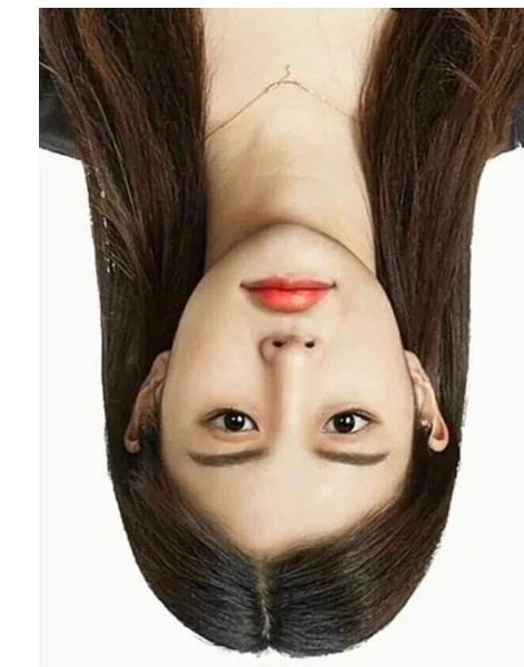絶対逆さまに見ないでください！美人な女性の顔が変わるトリック。
