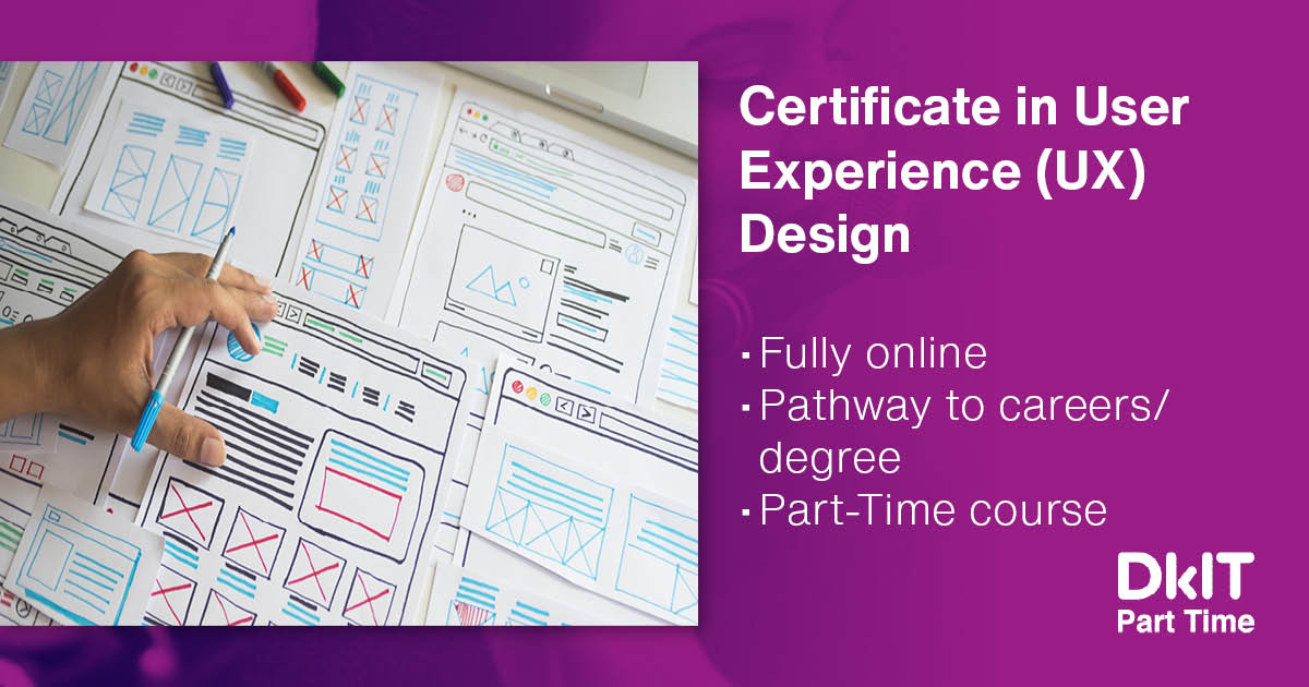 DkIT_ie's tweet photo. The Level 7 Cert in UX Design is an online part-time course that gives you a stepping stone into the UX Design career market or can help you upskill in your existing creative career role. Course starts January 2023: https://t.co/xHESUW0LhP
#UXDesign #DkITPartTime #uxdesigner https://t.co/cuk3kO5hJF