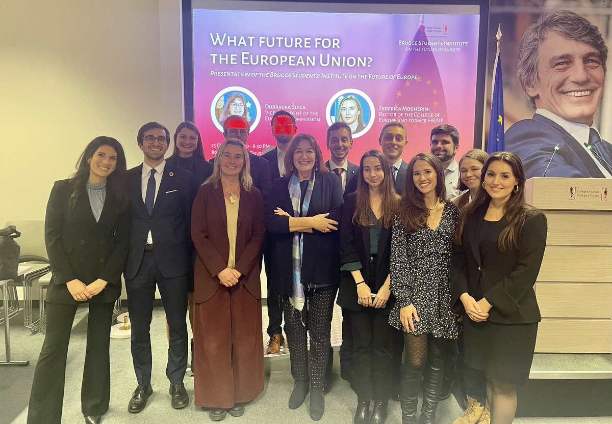 MarcoNicolich's tweet photo. A few days ago the @BSIFE_coe was launched at the @collegeofeurope with @dubravkasuica and @FedericaMog.

Intense months lie ahead to develop innovative policy proposals on #digitalisation and #innovation. Let's go to work!🇪🇺💻 https://t.co/uU53eBPV4T
