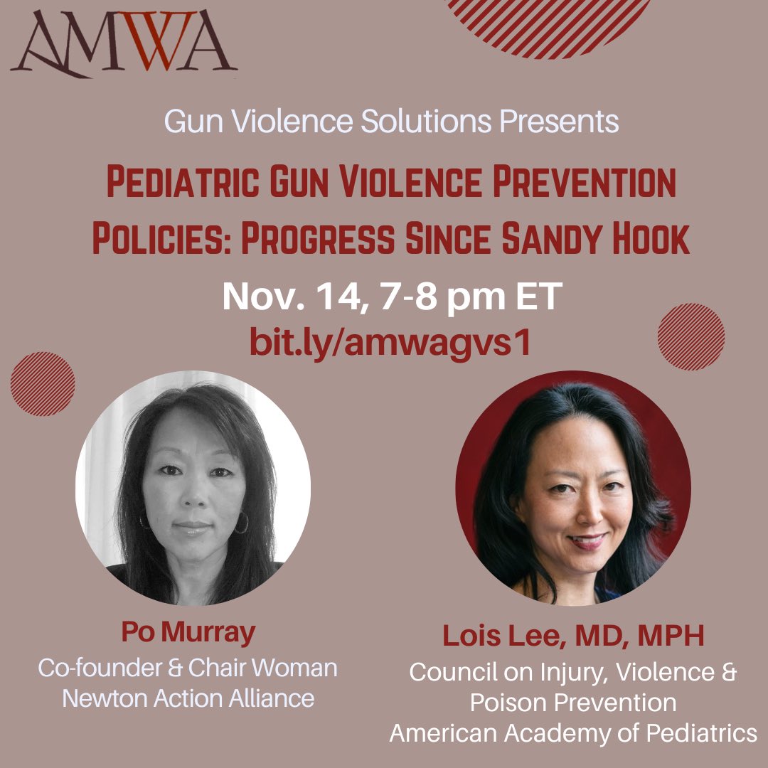 Po Murray🟧 (@po_murray) on Twitter photo Firearms are now the #1 killer of American Children. Join me, <a href="/LoisLeeMD/">Lois Lee, MD, MPH</a>, American Medical Women's Association Gun Violence Prevention Task Force <a href="/AMWAGVTF/">AMWA Gun Violence TF</a> on November 14th at 7pm ET for a discussion on progress made since the Sandy Hook shooting tragedy. bit.ly/amwagvs1 Firearms are now the #1 killer of American Children. Join me, <a href="/LoisLeeMD/">Lois Lee, MD, MPH</a>, American Medical Women's Association Gun Violence Prevention Task Force <a href="/AMWAGVTF/">AMWA Gun Violence TF</a> on November 14th at 7pm ET for a discussion on progress made since the Sandy Hook shooting tragedy. bit.ly/amwagvs1